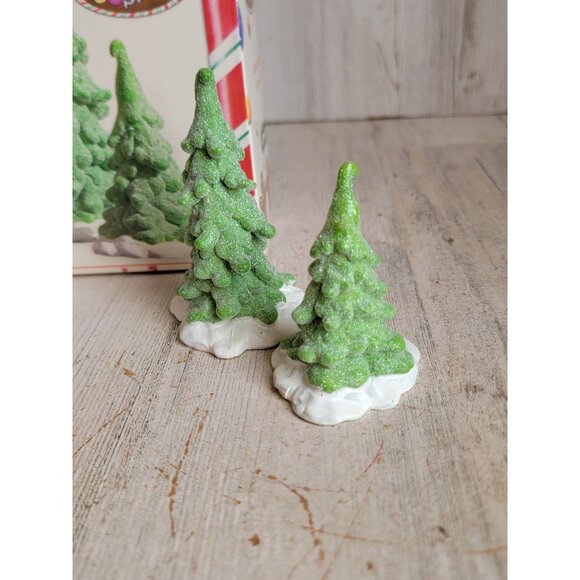Lemax glazed tree set sugar spice village accessory Xmas set - Picture 4 of 6